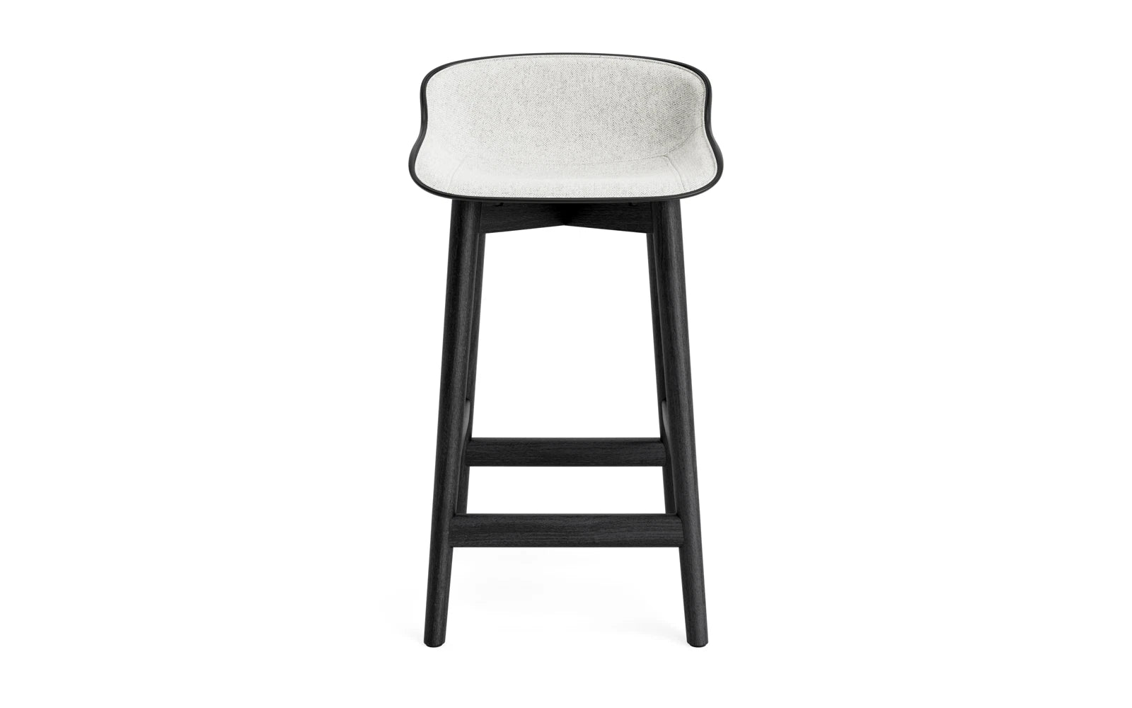 Eleganter Hyg Barhocker 65 cm aus schwarzer Eiche mit Hallingdal-Polsterung. Ideal für stilvolle Ess- und Loungebereiche.