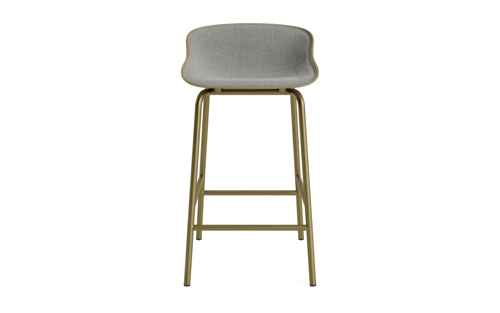 Eleganter Hyg Barhocker in stilvollem Olive/Remix, ausgestattet mit einem bequemen Frontpolster und einem stabilen Stahlrahmen, ideal für moderne Bars.