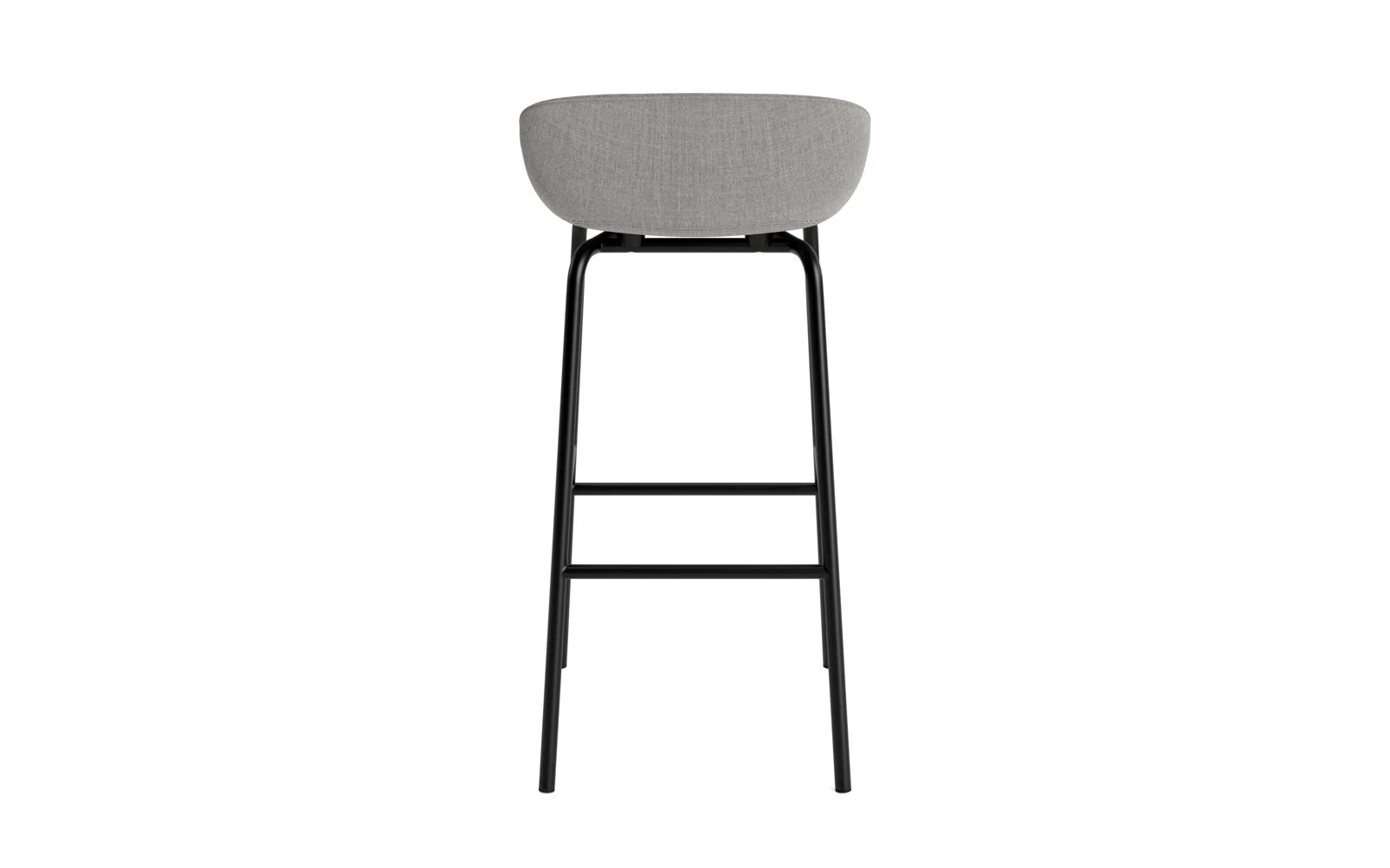 Eleganter Hyg Barhocker mit 75 cm Höhe, gepolstert in zeitlosem Schwarz und gefertigt aus strapazierfähigem Stahl – perfekt für moderne Wohnräume.