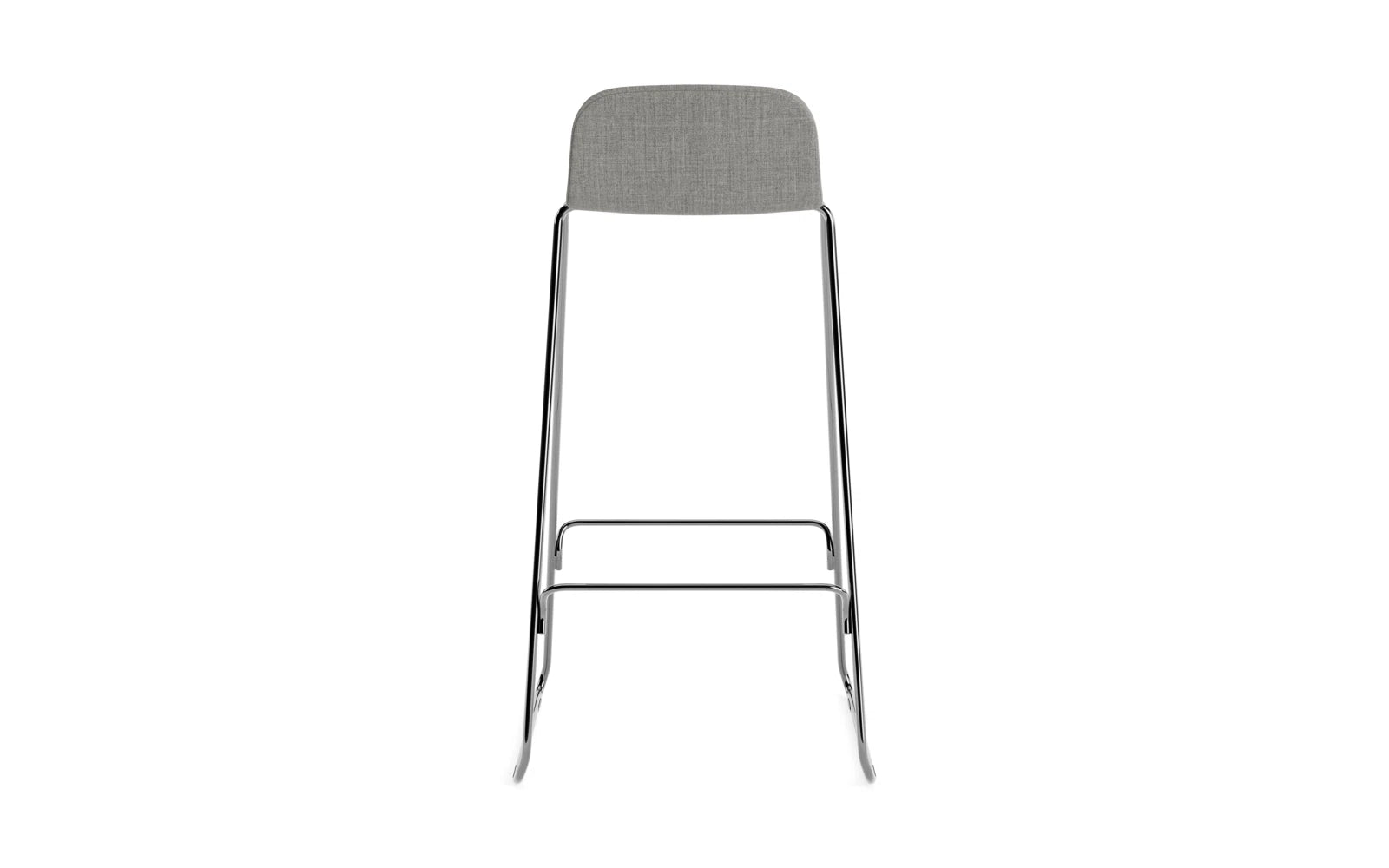 Moderner Just Barhocker mit 75 cm Höhe, gepolstert und mit Rückenlehne, aus Chrom und hochwertigem Remix-Stoff, perfekt für stilvolle Wohnräume.