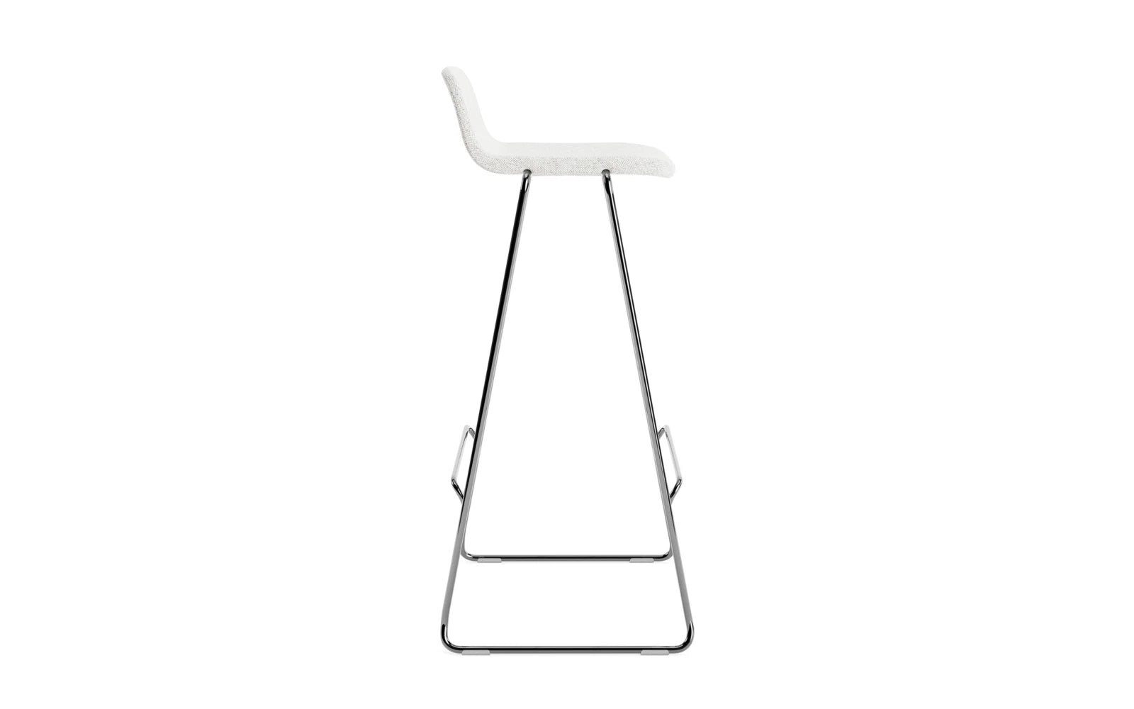 Stylischer Barhocker Just mit 75 cm Höhe, gepolstert in Hallingdal, Chromgestell, ideal für moderne Wohn- und Gastronomieräume.