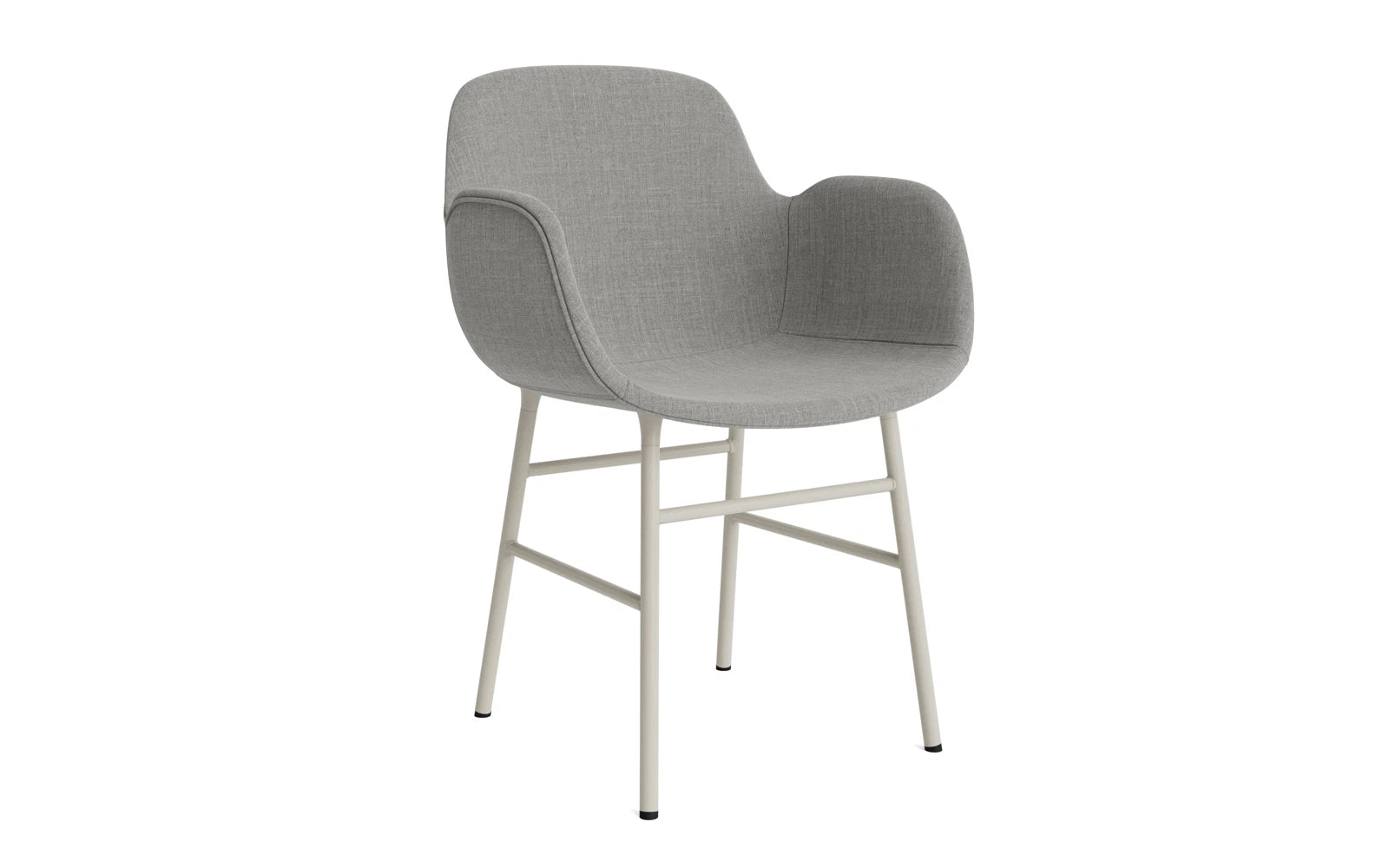 Form Lehnstuhl gepolstert Hellgrau Stahl Remix in Remix 133 präsentiert im Onlineshop von KAQTU Design AG. Stuhl mit Armlehne ist von Normann Copenhagen