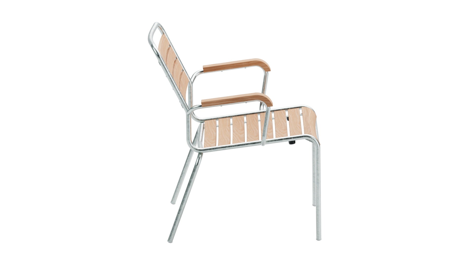 Eleganter Rigi Holzlatten-Salonsessel mit Armlehnen, ideal für entspannte Stunden im Freien, gefertigt aus robustem Schweizer Eschenholz.