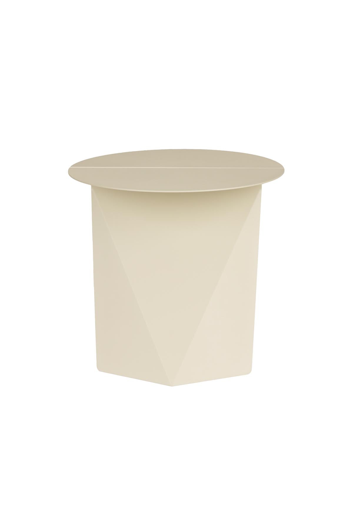 Eleganter Beistelltisch Foldy in zartem Beige von Zuiver, ideal für stilvolle Akzente in Wohnräumen und vielseitig einsetzbar.