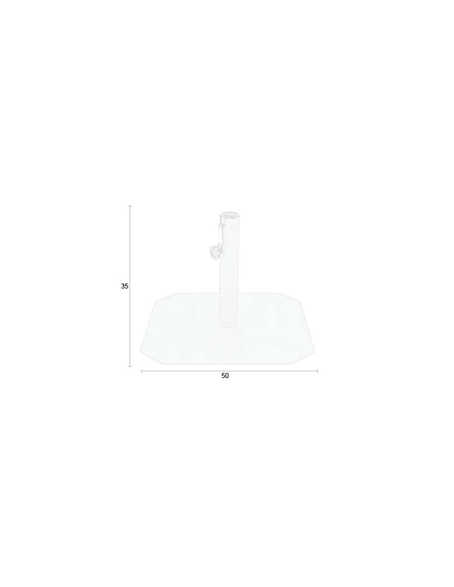 Die Sunshine Sunbrella Base von Zuiver ist ein eleganter, robuster Sonnenschirmständer für stilvolle Aussenbereiche.