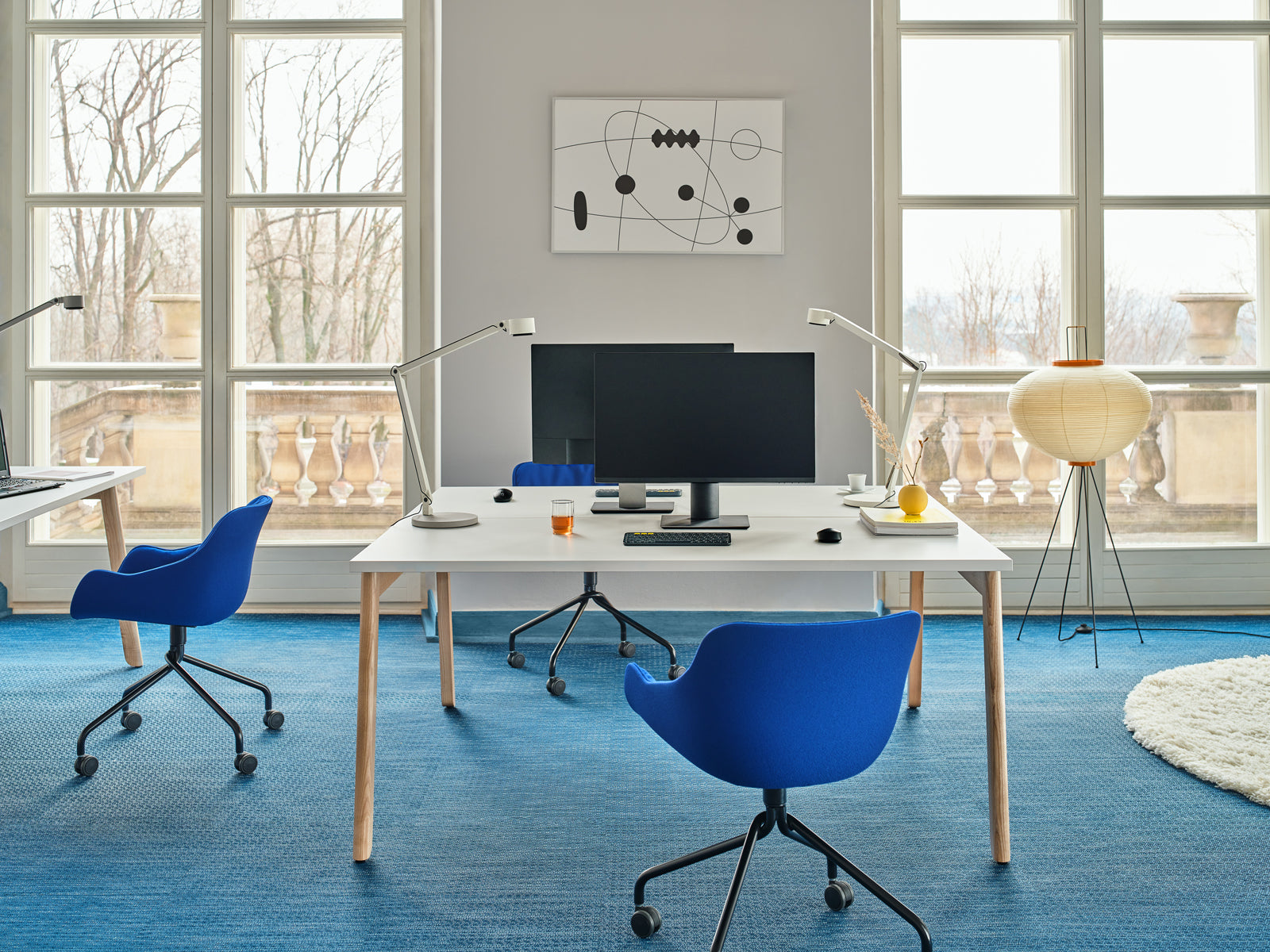 Ogi B Bench BOB440E2 - Doppelschreibtisch in Weiss Pastell präsentiert im Onlineshop von KAQTU Design AG. Schreibtisch ist von Mdd