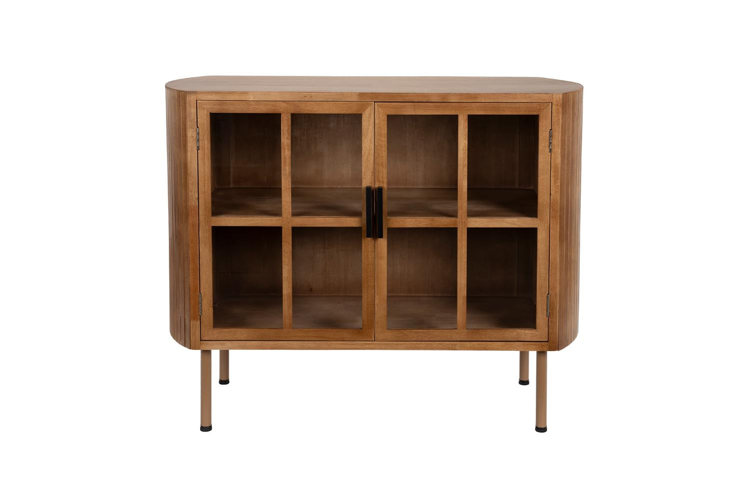 Modernes Yaz Sideboard High aus Gummibaum, 100x38x80cm, bietet stilvollen Stauraum und klare Linien für zeitgemässes Wohnen.