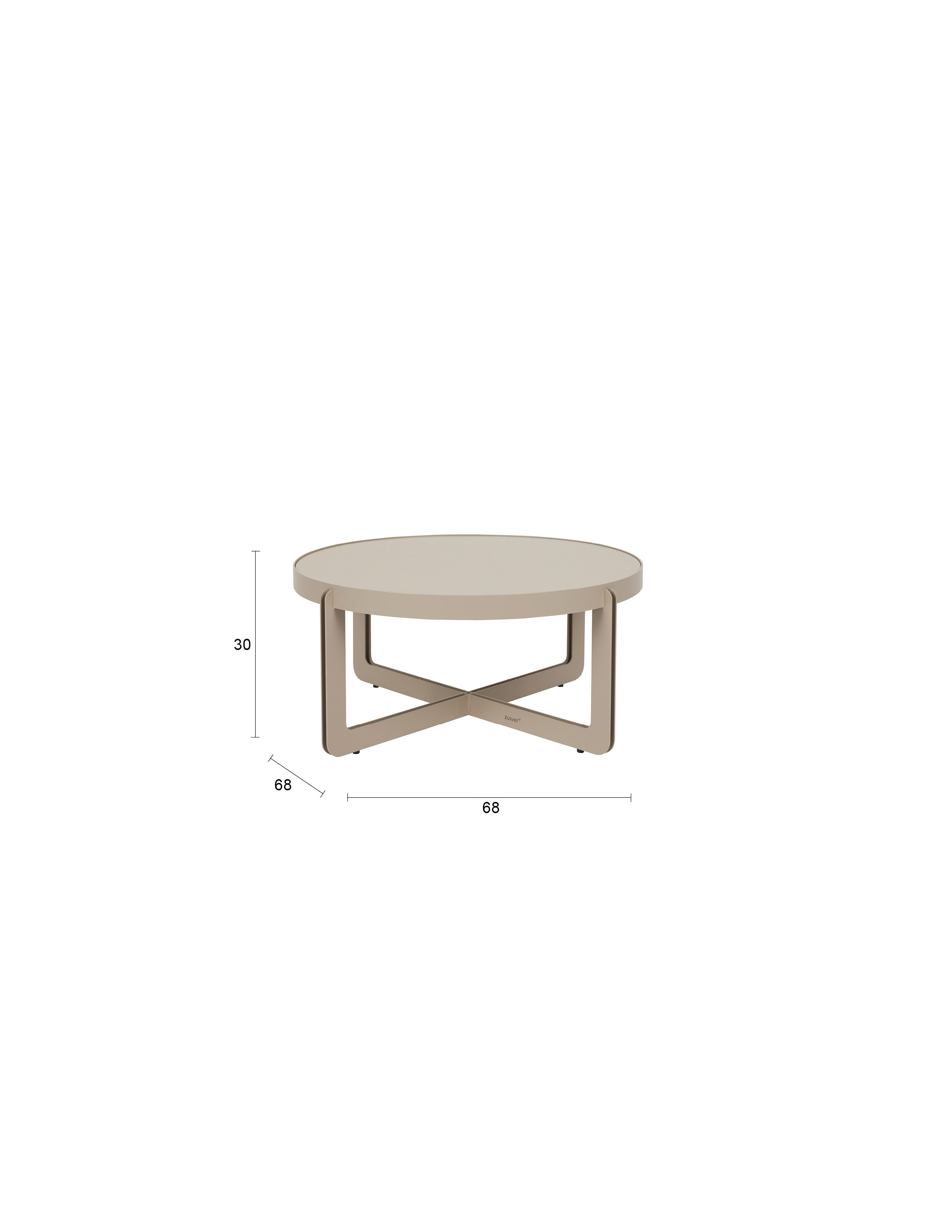 Eleganter runder Couchtisch von Zuiver, perfekt für moderne Wohnzimmer, kombiniert Funktionalität mit ästhetischem Flair.
