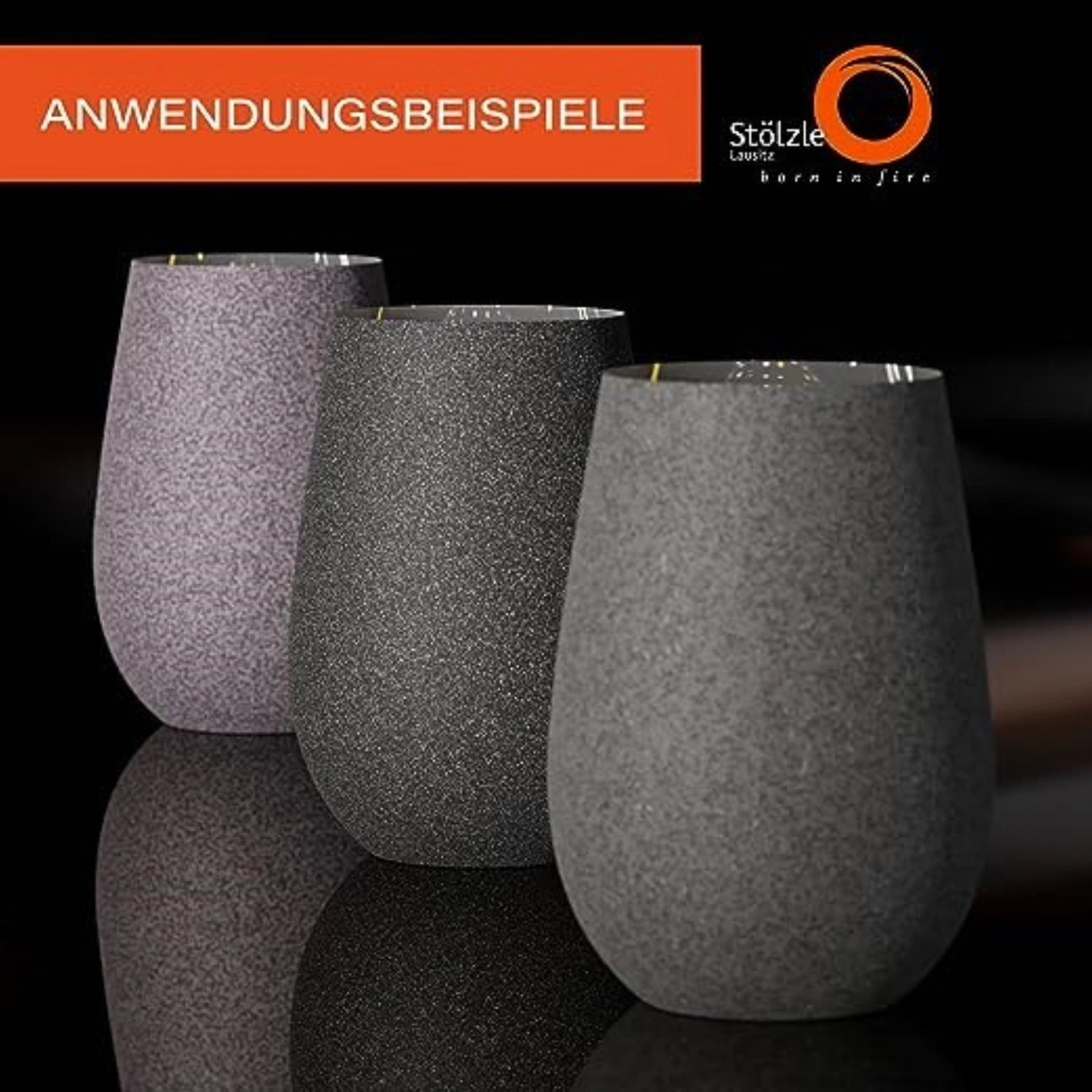 Dunkelgrauer Longdrinkbecher Stones Basalt von Stölzle, 465 ml, ideal für Cocktails, modernes Design mit robustem Look.