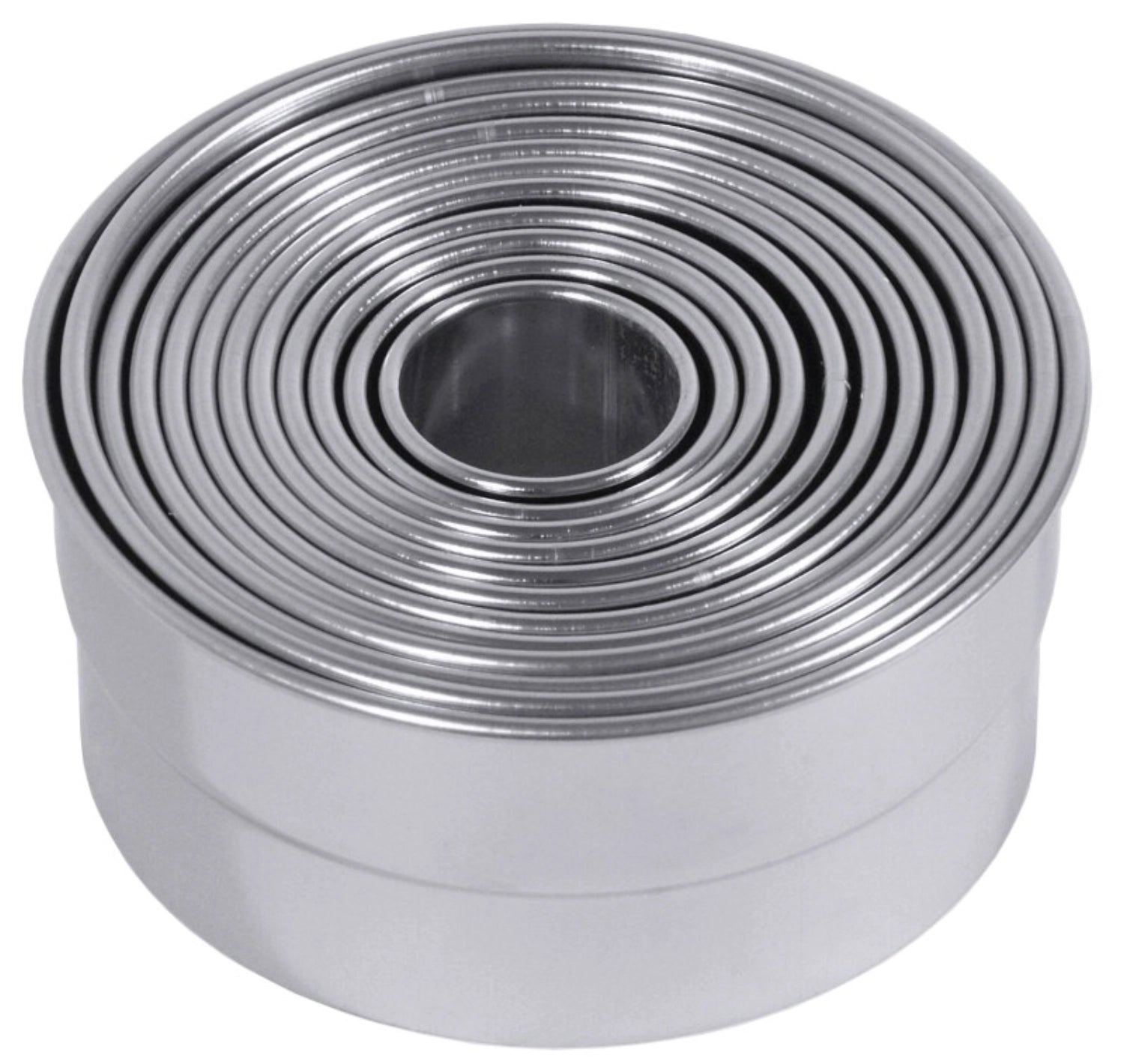 12-teiliges Ausstecherset aus Edelstahl, ideal für präzise Formen von 2,5 bis 10,5 cm. Hochwertig und vielseitig für kreative Backprojekte.