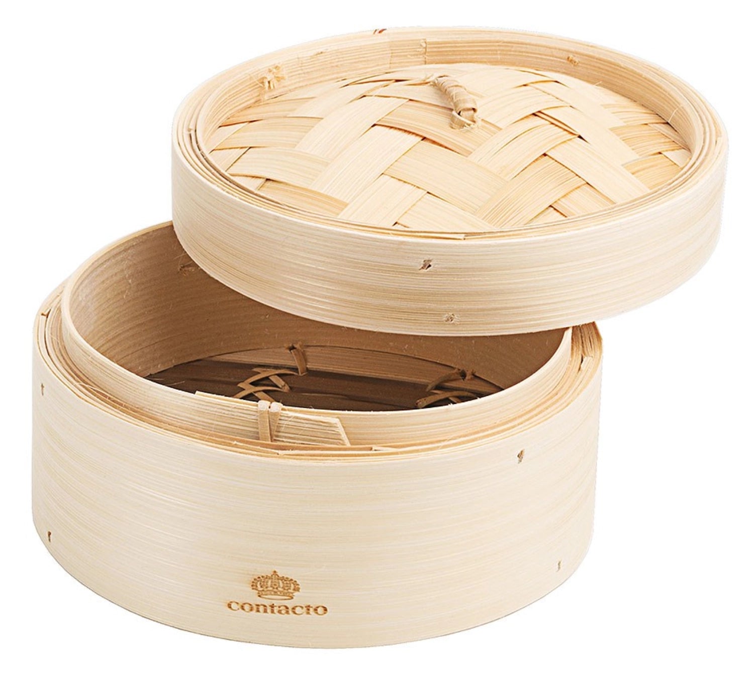 Dampfkorb Bambus ø 15cm, 8x4.5 cm Höhe innen in Braun präsentiert im Onlineshop von KAQTU Design AG. Aufbewahrungsbehälter ist von Contacto