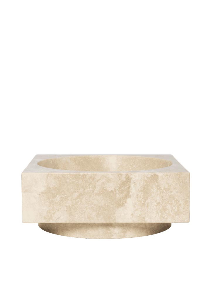 Hew High Schale in Travertin präsentiert im Onlineshop von KAQTU Design AG. Schale ist von Ferm Living