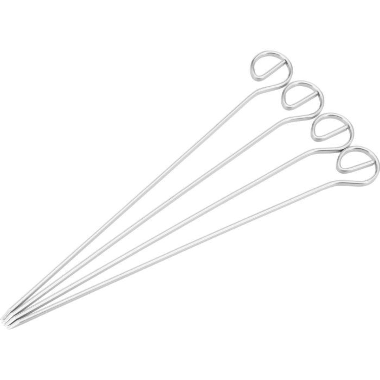 Set aus 4 hochwertigen Schaschlikspießen aus Edelstahl von Westmark, ideal für Grillgerichte und BBQs. Robuste und langlebige Grillutensilien.