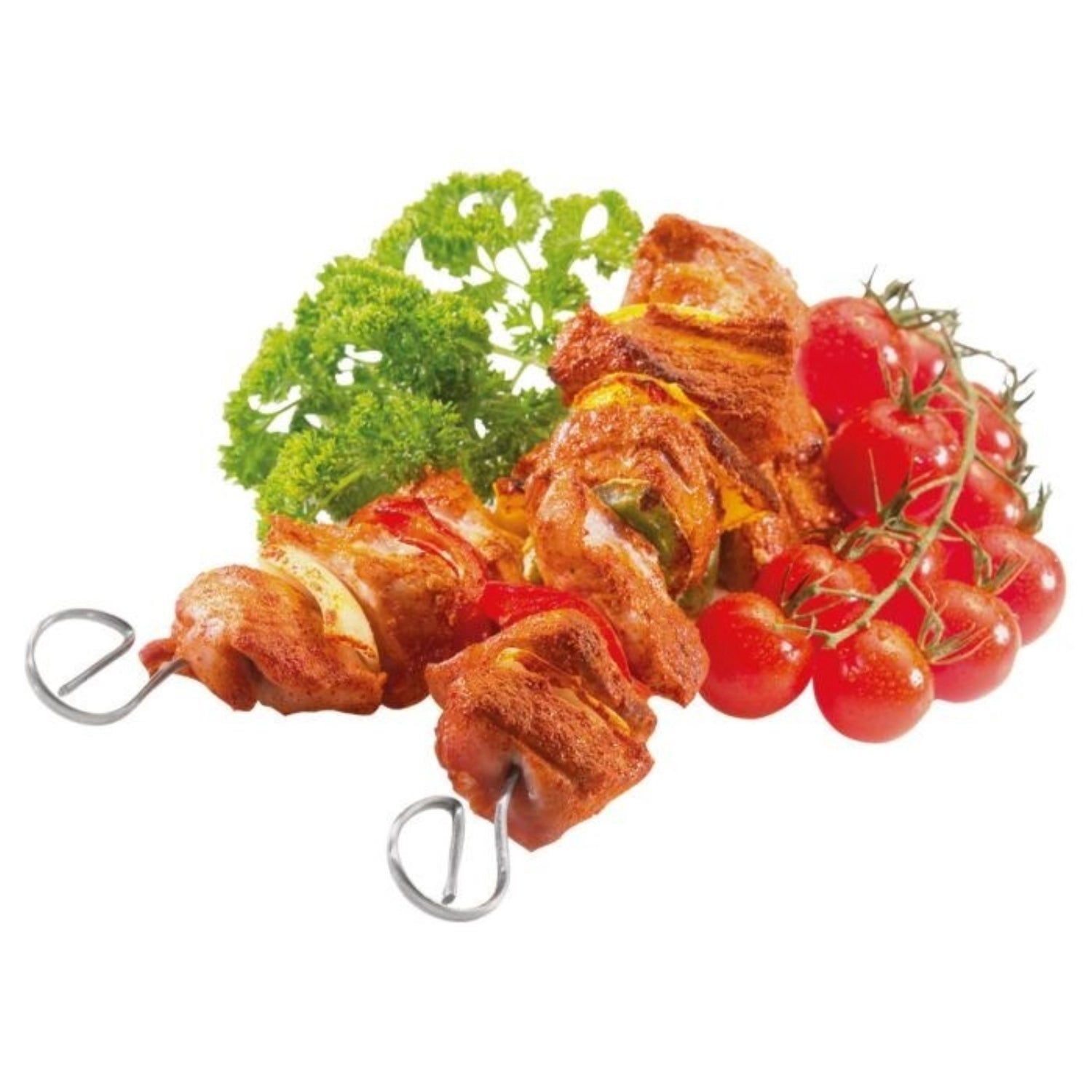 Set von 4 langlebigen Schaschlikspießen aus Edelstahl, perfekt für Grillabende und BBQs. Maße: 21x0.5x0.3 cm, ideal für köstliche Grillgerichte.