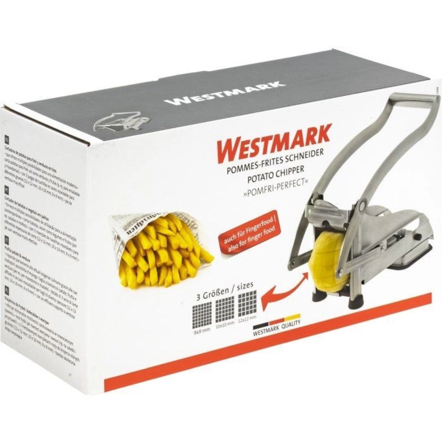 Effizienter Pommesschneider Pomfri-Perfekt von Westmark, 25x10x13cm, ideal für perfekte Pommes frites, robust und einfach zu bedienen.