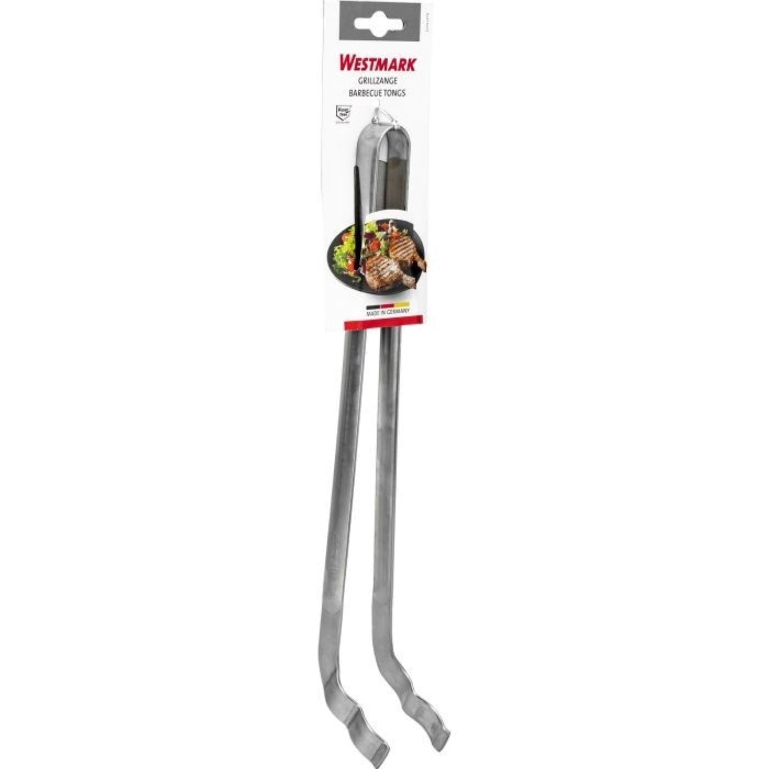 Hochwertige Wurstzange von Westmark, 34x5x6 cm, perfekt zum Greifen und Servieren von Grillwürsten, mit rutschfestem Griff für sicheren Halt.