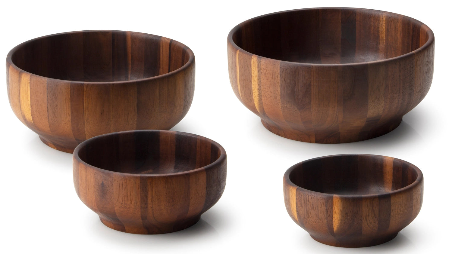 Elegante 16 cm Schüssel aus edlem Akazienholz von Continenta, perfekt für Servieren und Dekorieren, mit einzigartiger Holzstruktur.