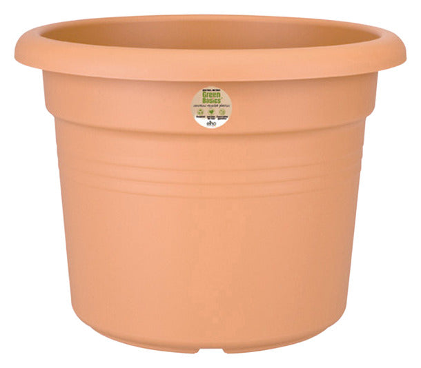 Eleganter ELHO Pflanzengefäß Green Basics Cylinder in terracotta, ø 39 cm, perfekt für den Außenbereich und stilvolle Pflanzenpräsentation.