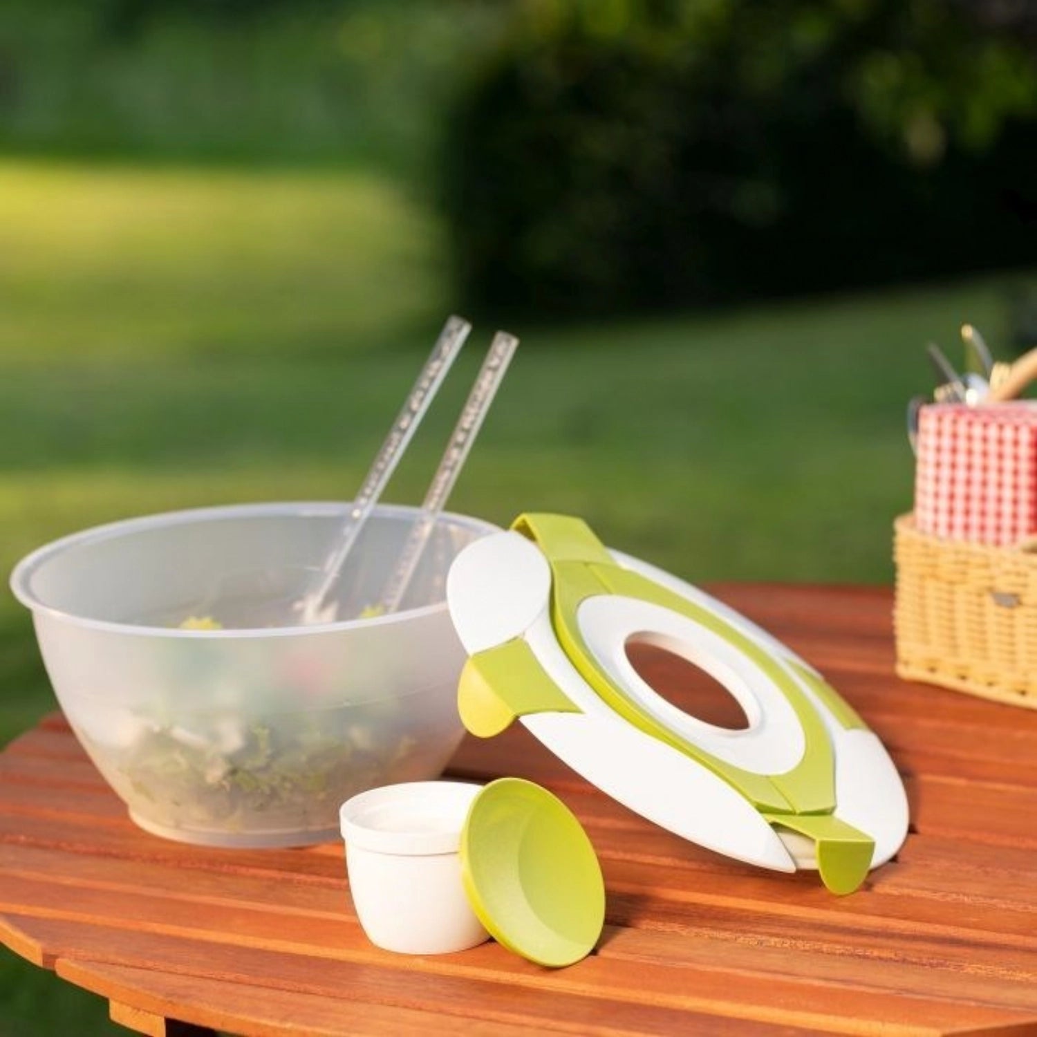Elegantes Salatbesteck "Bubbles" von Westmark, 27.5 x 6.5 x 13 cm, ideal für stilvolles Servieren von Salaten und Beilagen.