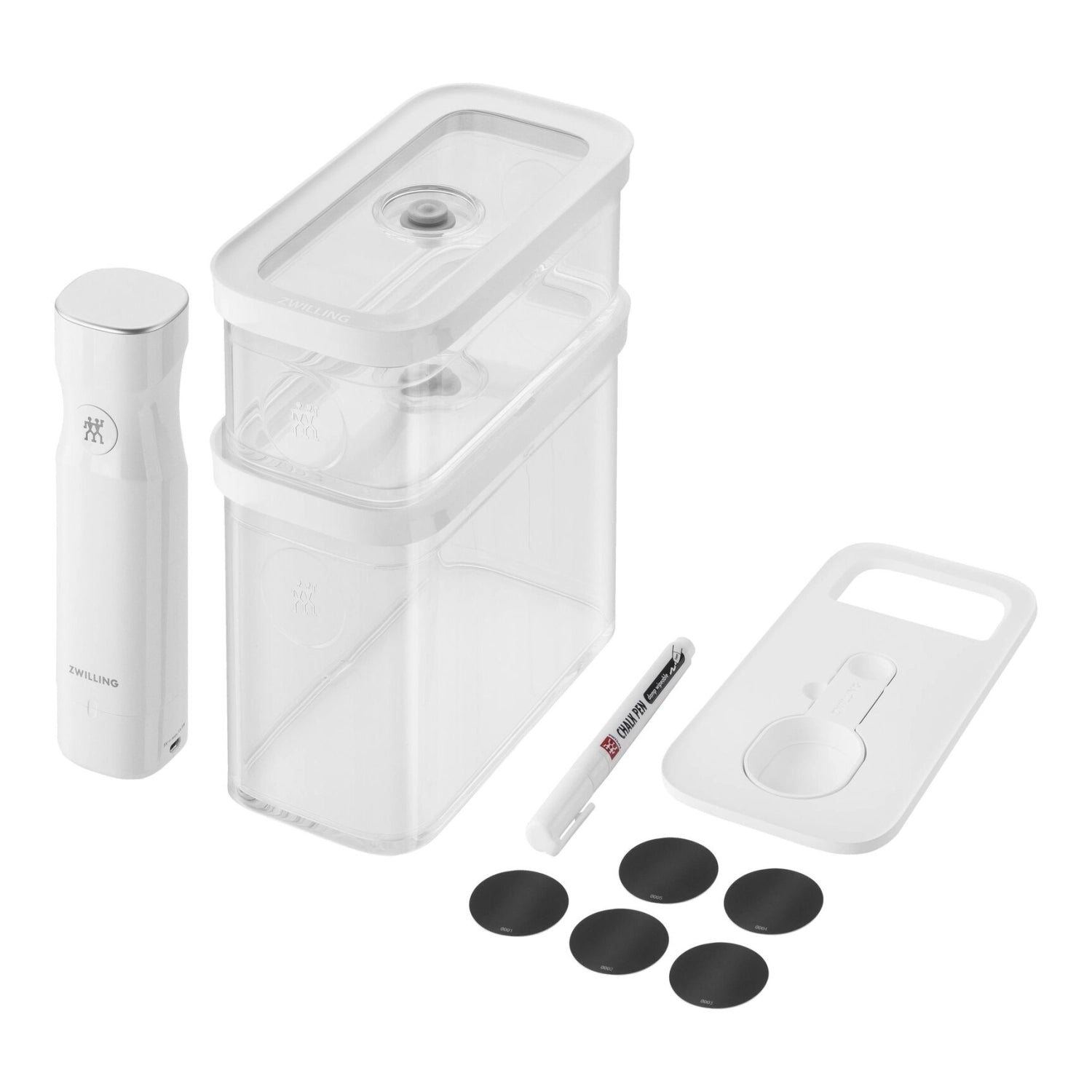 Vielseitiges 6-teiliges Fresh & Save CUBE Starter Set von Zwilling, ideal für die vakuumierte Lagerung und längere Frische von Lebensmitteln.