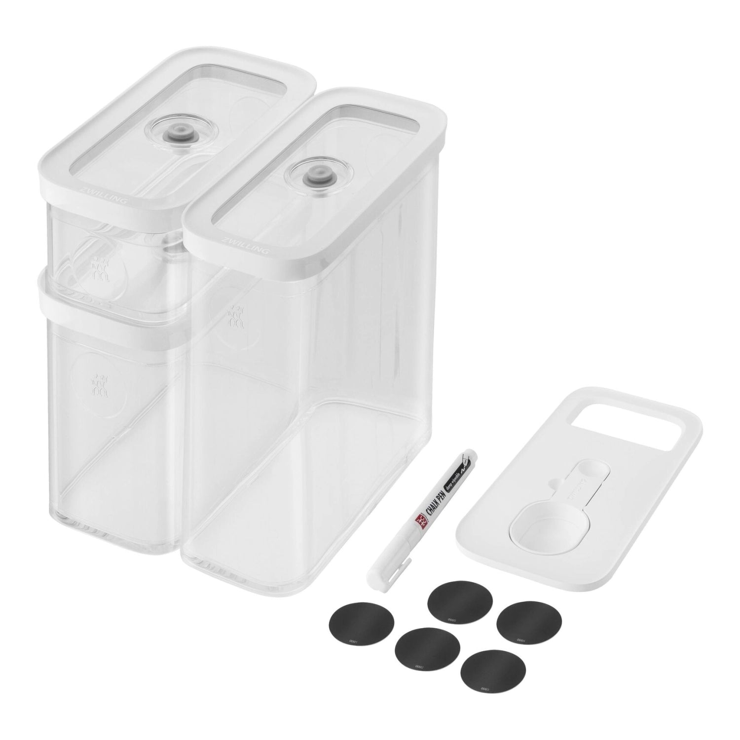 Praktisches 5-teiliges Vakuum-Box-Set von Zwilling, ideal für die frische und platzsparende Lagerung von Lebensmitteln.