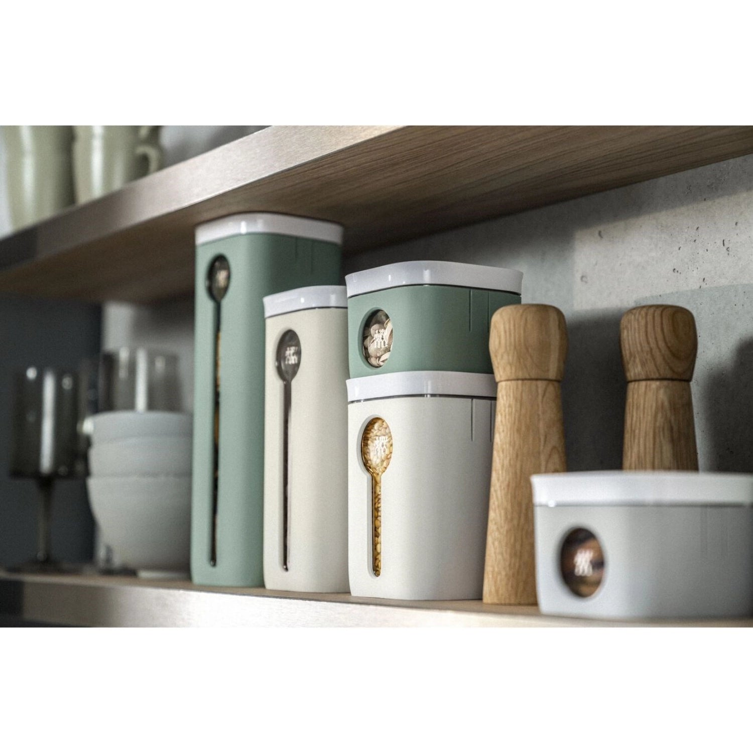 Cube Cover 3S in Salbei von Zwilling – praktische Vakuumbox für frische Lebensmittel, kombiniert Funktionalität mit modernem Design.