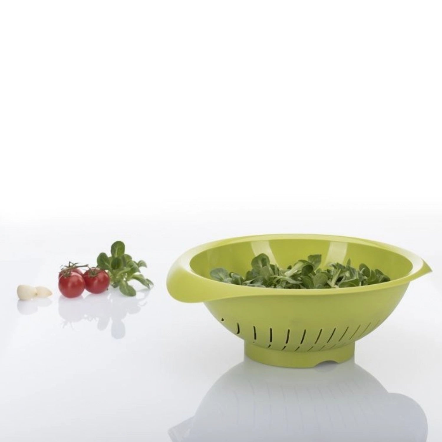Apfelgrüner Salat-Seiher von Westmark, D25cm, ideal zum Abtropfen von Salat und Gemüse, praktische Größe 28x31x11cm für die Küche.