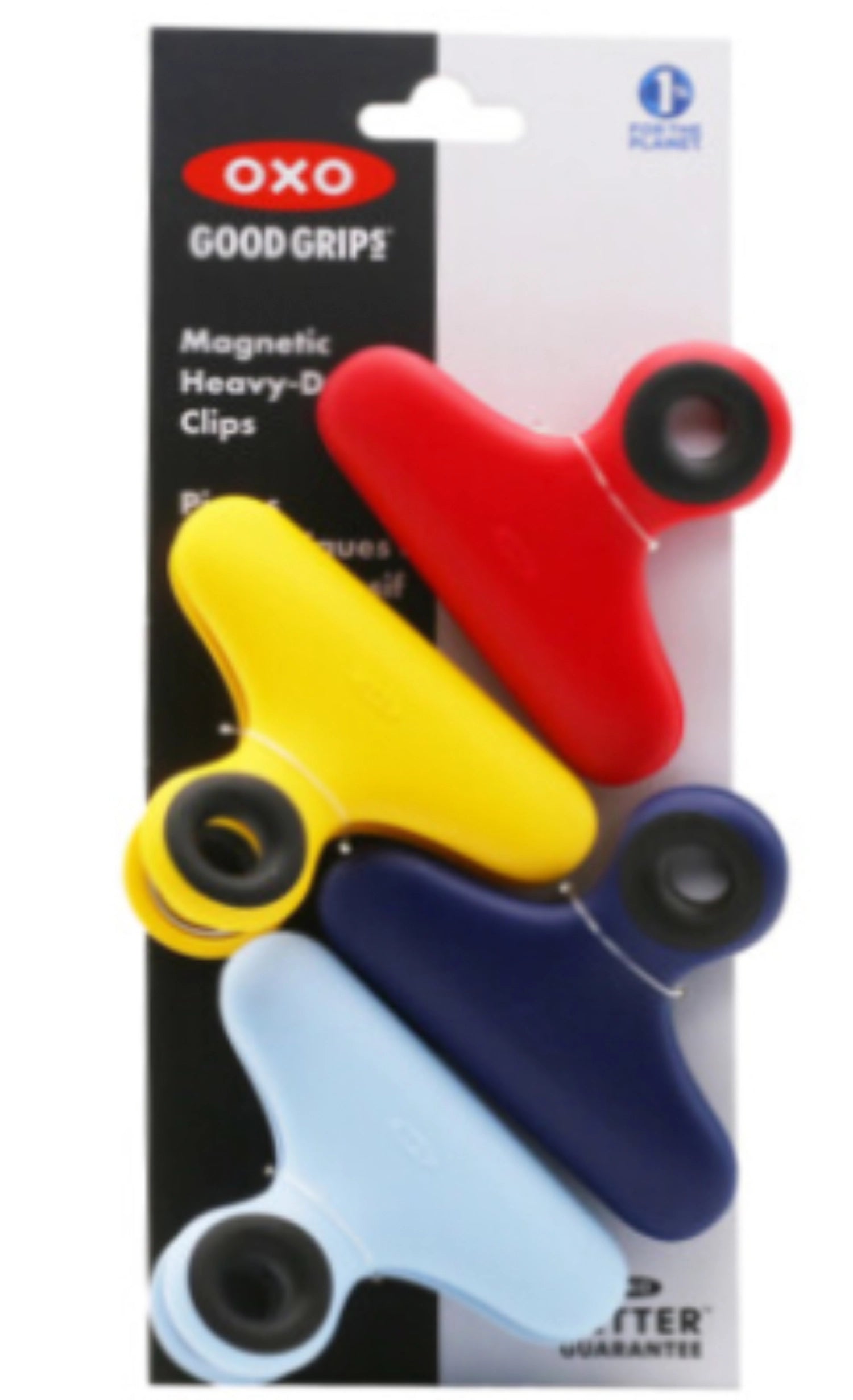Vielseitiges 4er Set OXO Magnetische Clips in verschiedenen Farben, ideal zum Verschließen von Beuteln und Folien für optimale Frische und Ordnung.