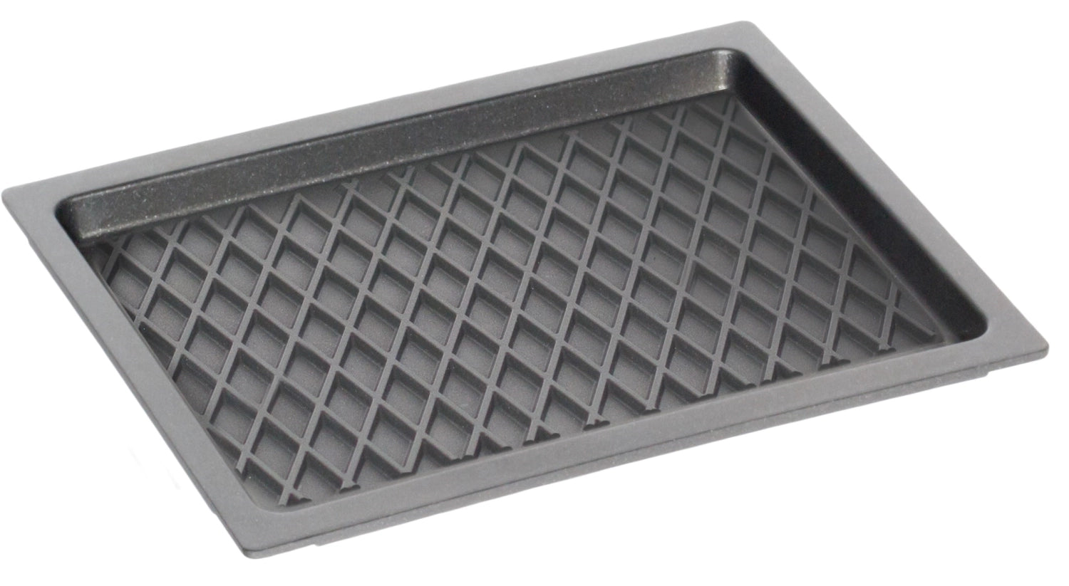 Bratplatte GN 2/3, H2cm Induktion, Rautenmuster o. Griffe in Silber präsentiert im Onlineshop von KAQTU Design AG. Bratpfanne ist von AMT