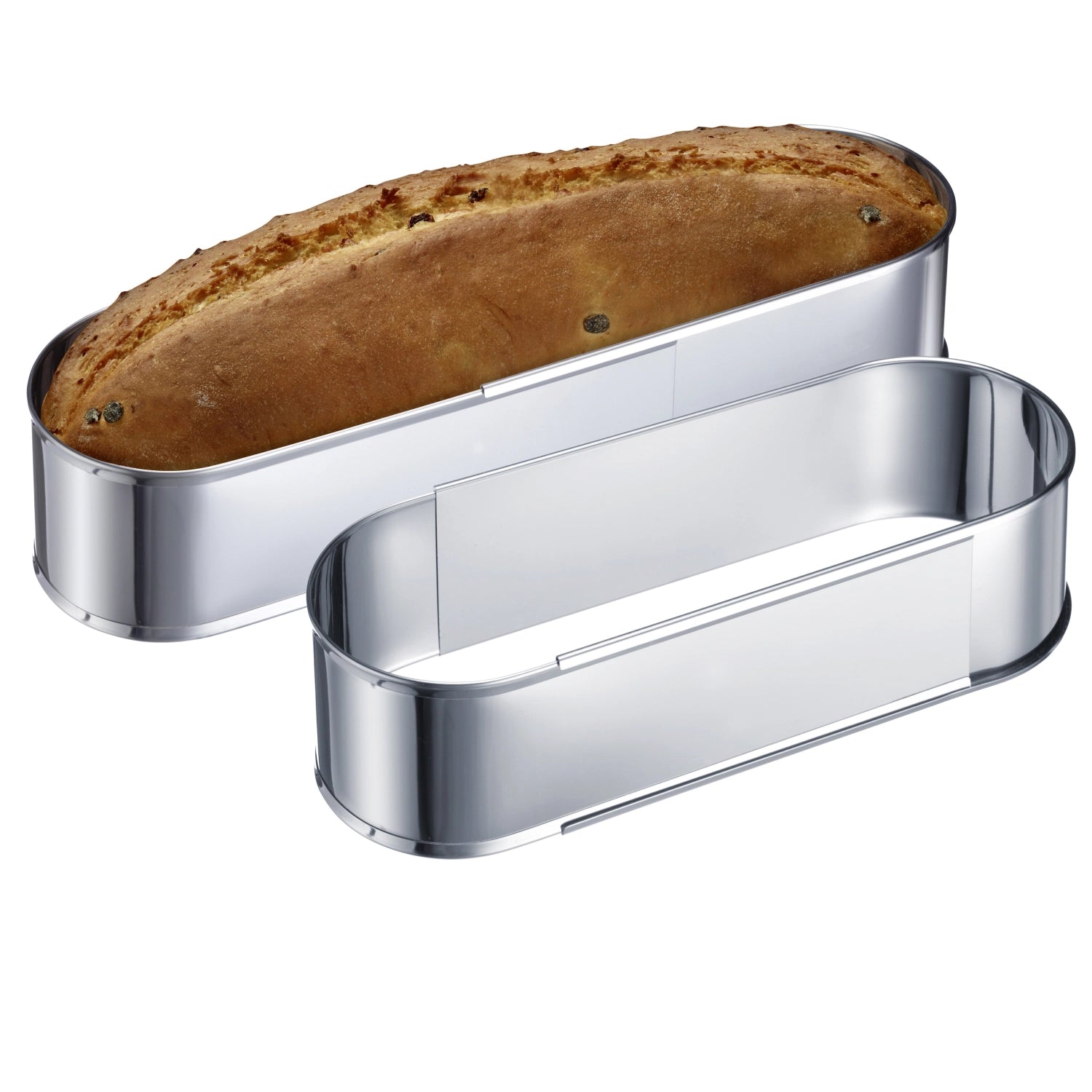 Ovale, ausziehbare Backform von Westmark, 27-40 cm, ideal für Kuchen und Aufläufe, robust und vielseitig in der Küche.