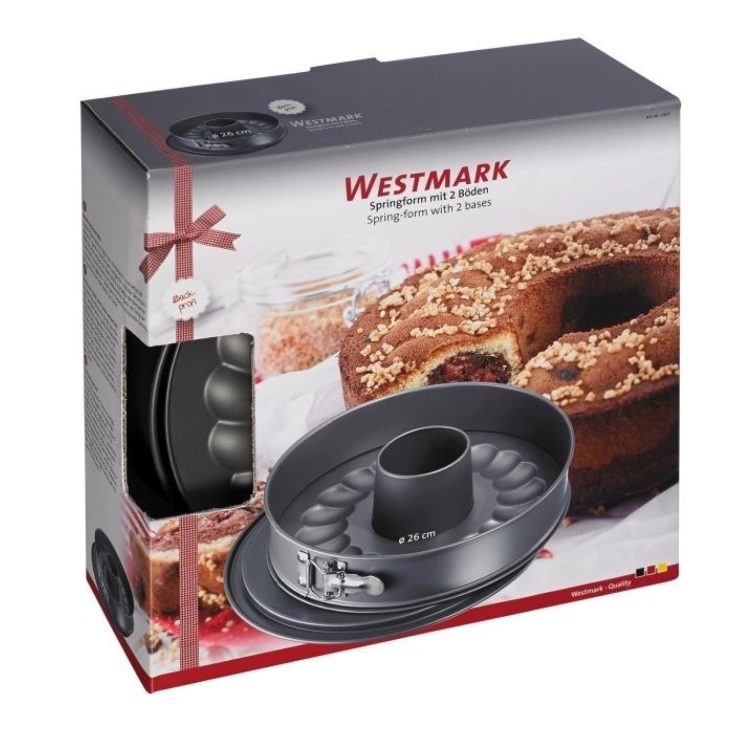 Die Backprofi Springform von Westmark (D26cm) überzeugt mit zwei Böden und einer effektiven Antihaftbeschichtung für perfekte Backergebnisse.
