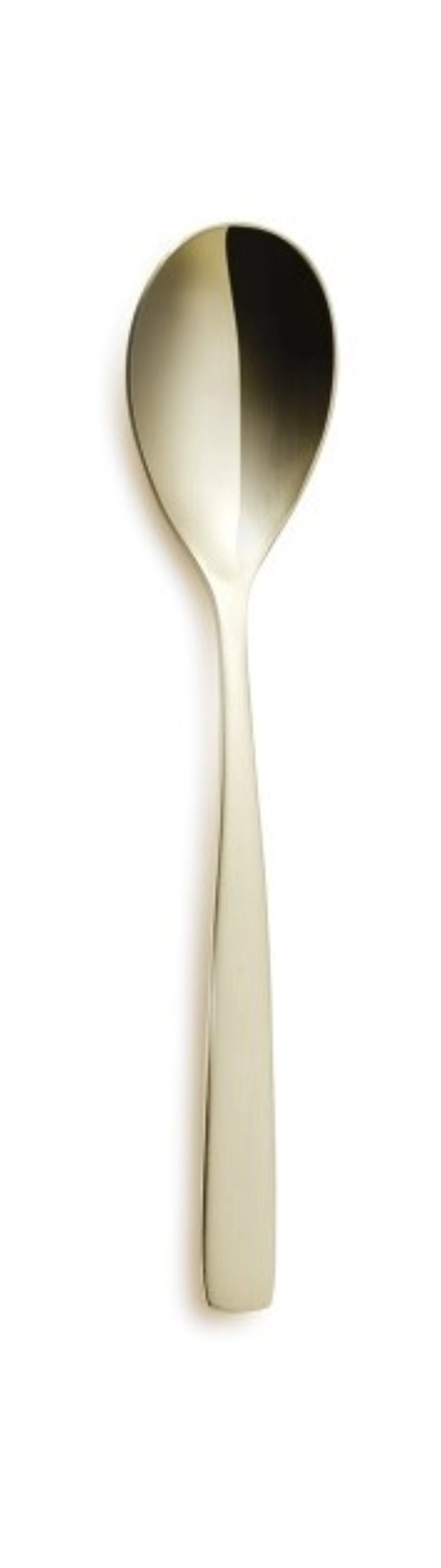 Eleganter Mokkalöffel Barcelona 18/0 Champagne matt von Comas, ideal für Kaffeegenuss und stilvolle Tischgestaltung.