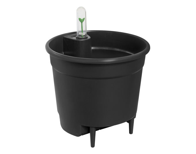 ELHO Selbstbewässerungssystem living black 33 cm, eleganter Pflanzentopf für den Außenbereich, der eine mühelose und effiziente Bewässerung Ihrer Pflanzen ermöglicht.