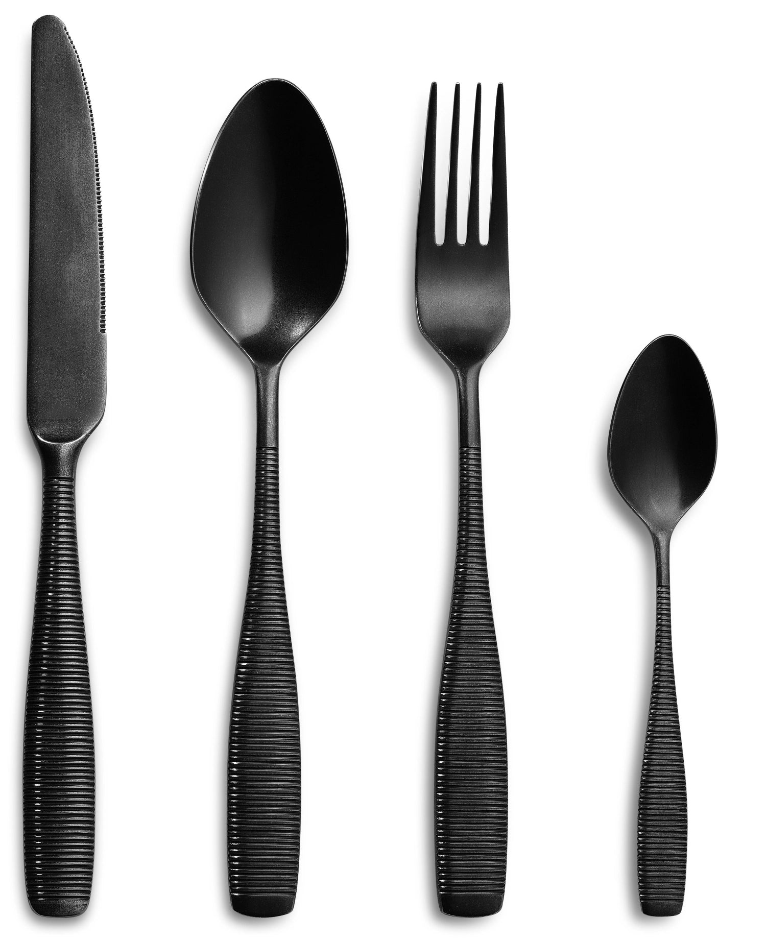 Elegantes 24-teiliges Fleur de Lys Q21 Besteckset in Schwarz-Vintage von Comas, perfekt für stilvolle Tischdekorationen und besondere Anlässe.
