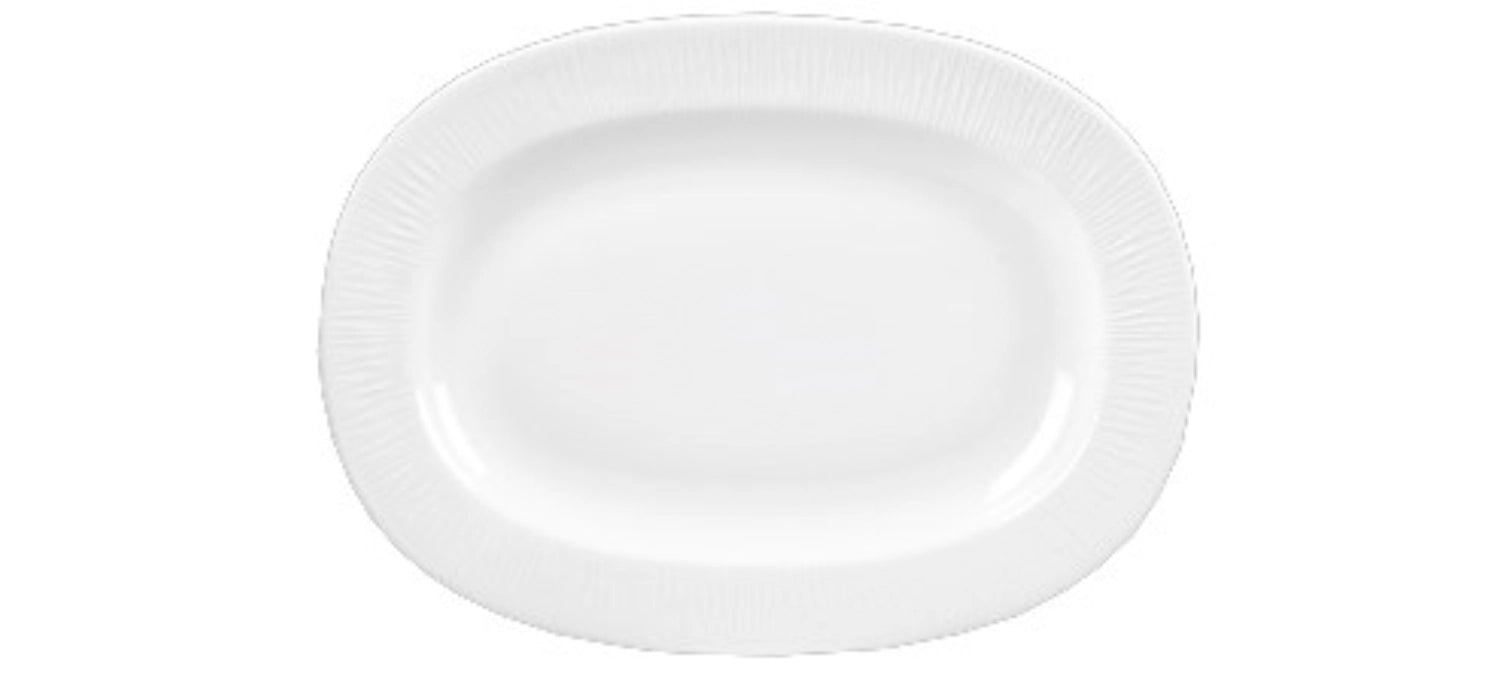 Stilvolle ovale Servierplatte aus der Bamboo White Kollektion von Churchill, 28 cm, perfekt für kreative Anrichteideen und festliche Anlässe.