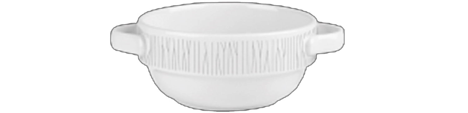 Stapelbare Suppentasse aus der Bamboo White Kollektion von Churchill, 37.7cl, perfekt für stilvolle Präsentationen und vielseitige Anwendungen.