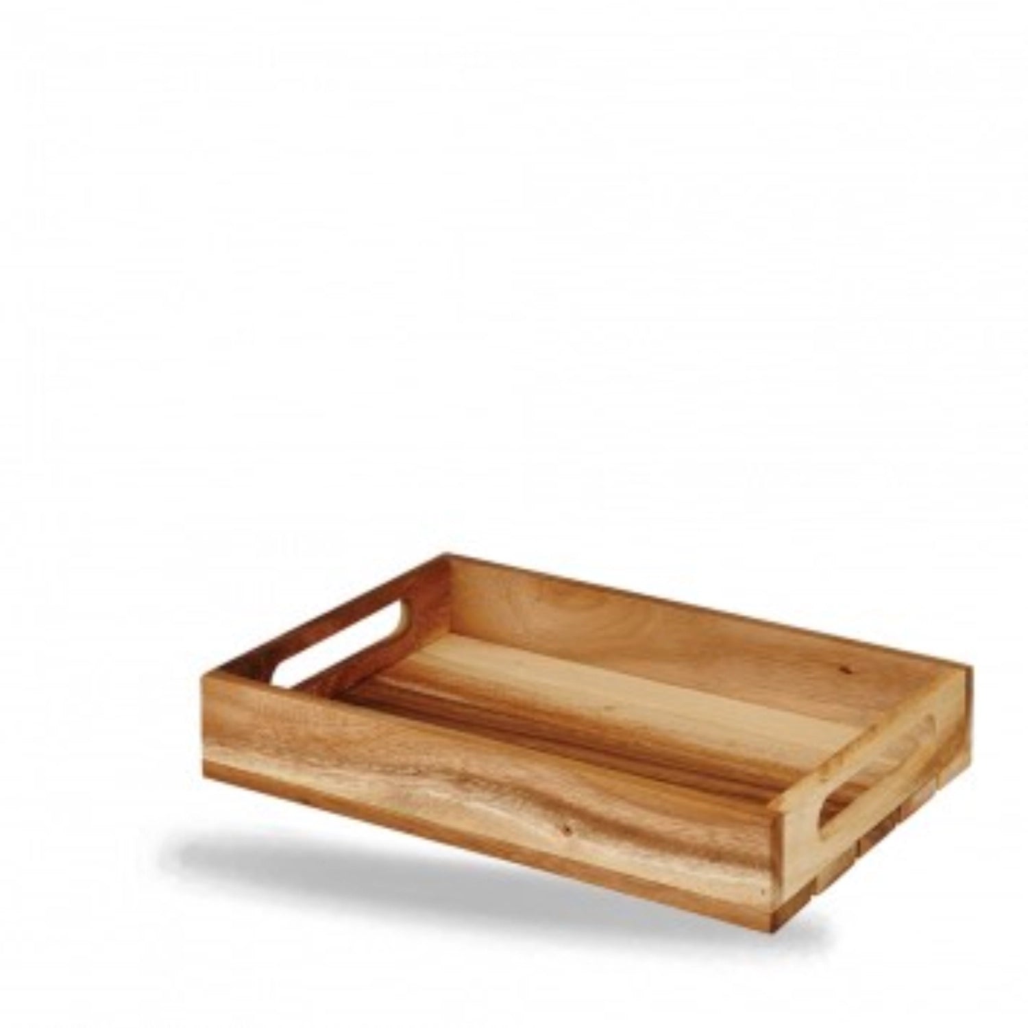 Eleganter Servierkorb aus hochwertigem Akazienholz von Alchemy Wood, 30x20x4.8cm, ideal für ansprechendes Servieren von Speisen und Snacks.
