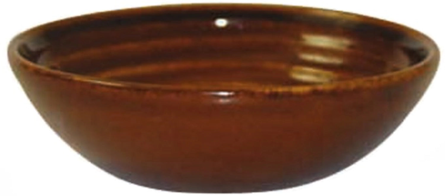 Elegante geriffelte Schale in warmem Cinnamon Brown von Churchill, perfekt für Snacks oder Desserts, mit einem Fassungsvermögen von 14cl.