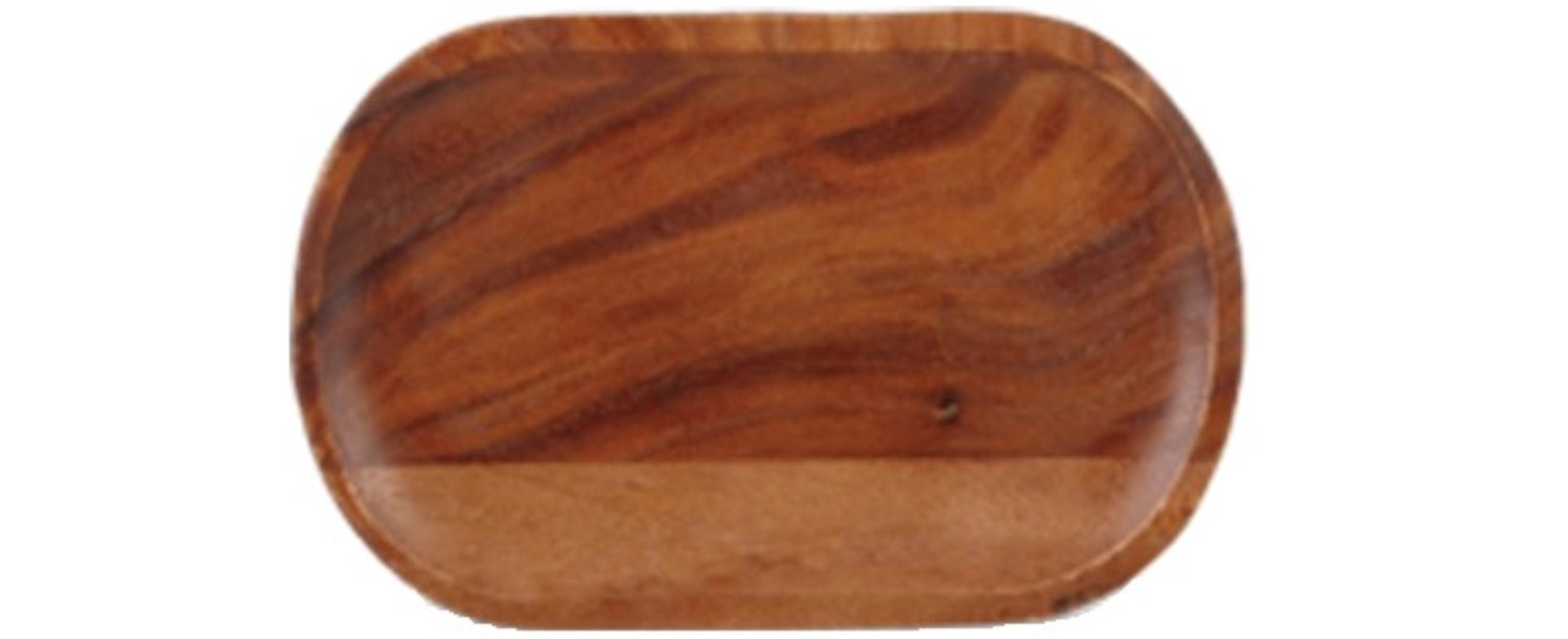 Ovaler Servierteller aus Holz, 20x29 cm, Alchemy Buffet von Churchill – perfekt für kreative Anrichte und festliche Anlässe.