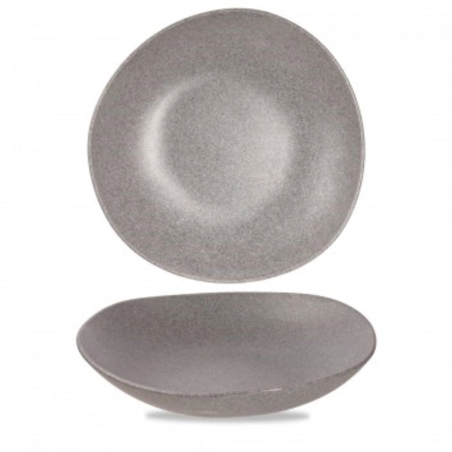 Elegante Alchmey Melamine Granite Spur Schüssel in Schwarz, 38 cm Durchmesser, perfekt für Buffets und ansprechende Präsentationen.