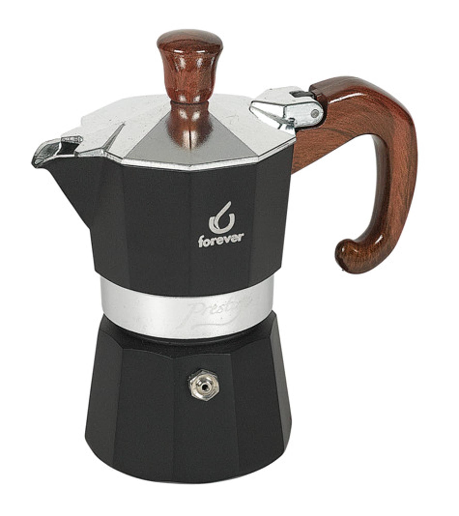Kompakter FOREVER Kaffeezubereiter Radica Prestige für eine Tasse, perfekt für Kaffeeliebhaber, die Wert auf Qualität und Design legen.