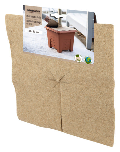 WINDHAGER Jute-DISC greenLine 30x30 cm in natürlicher Optik – perfekter Schutz für Ihre Pflanzen und Böden im Garten, nachhaltig und effektiv.