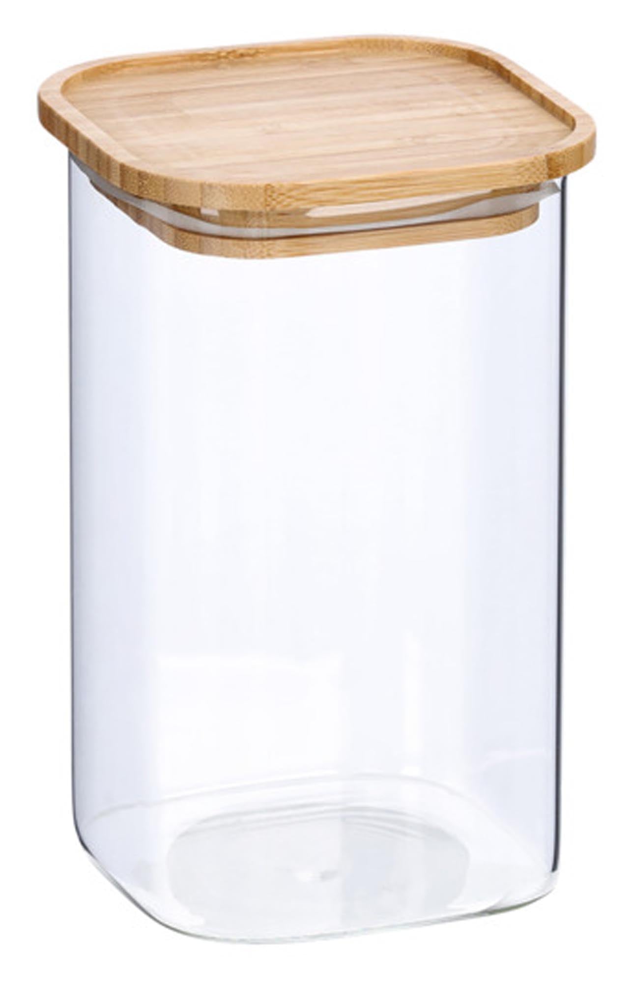 Vorratsglas mit Bambusdeckel von ZELLER PRESENT, 1400 ml, ideal für trockene Lebensmittel, luftdicht, nachhaltig, dekorativ und leicht zu reinigen.