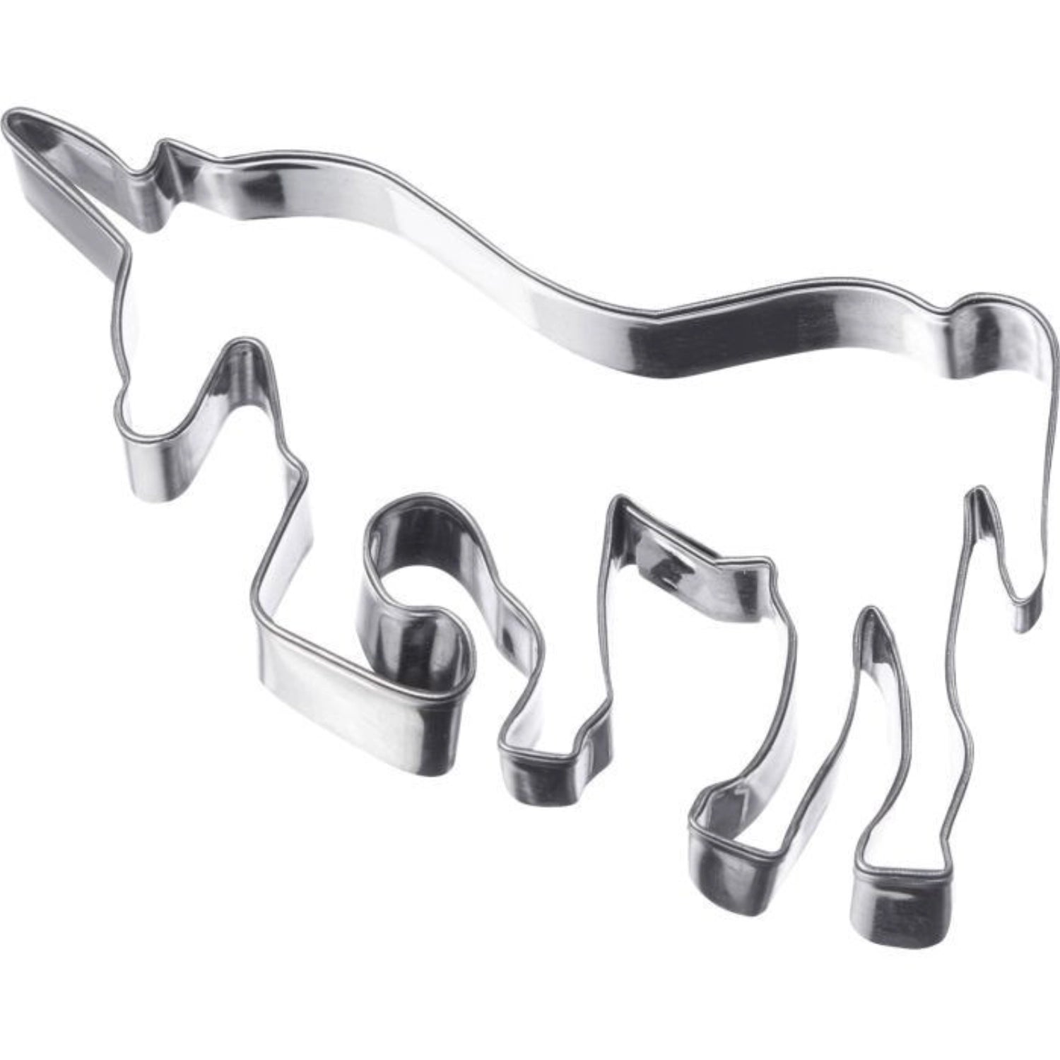 Ausstechform Einhorn laufend, 5cm, aus hochwertigem Edelstahl, ideal für kreative Backprojekte, erhältlich bei KAQTU Design AG.
