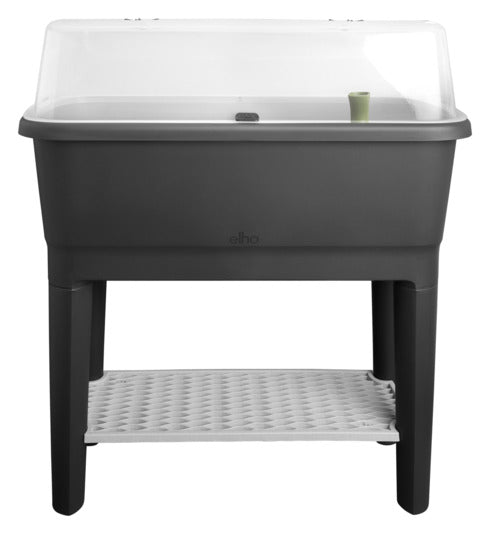 Der ELHO Anzuchttisch Noa living in Schwarz vereint modernes Design mit Funktionalität, ideal für die Anzucht von Pflanzen in Ihrem Zuhause.