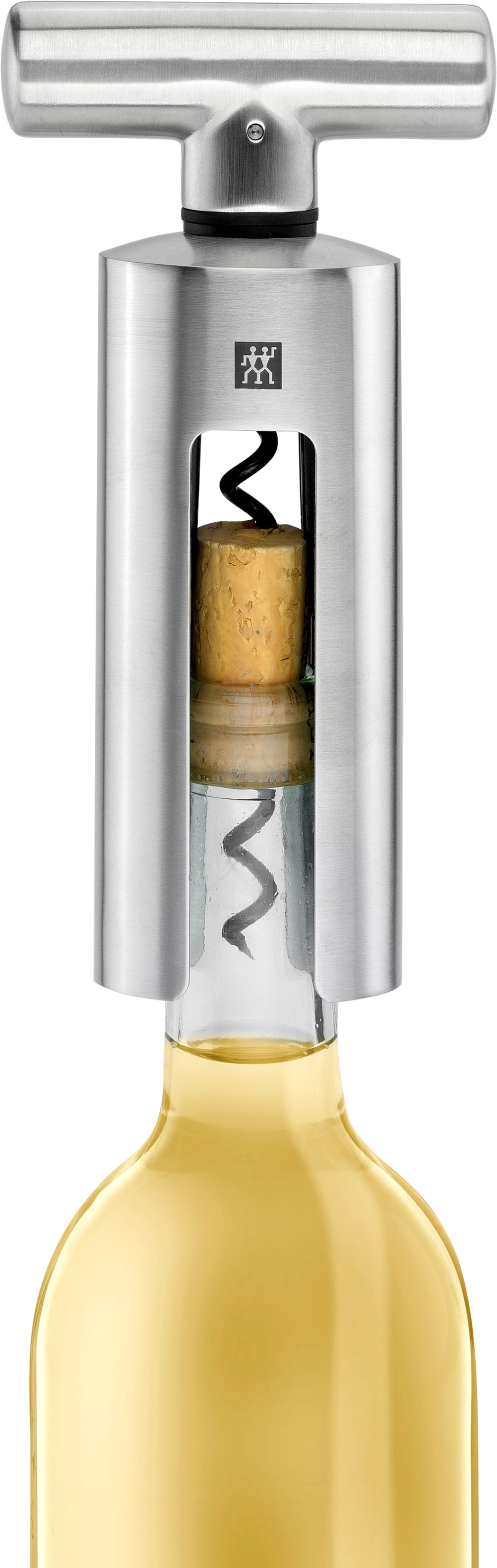 Eleganter Korkenzieher von Zwilling Kitchen, Maße 19 x 11,5 x 5 cm, ideal für stilvolles Öffnen von Weinflaschen, vereint Qualität und Ästhetik.