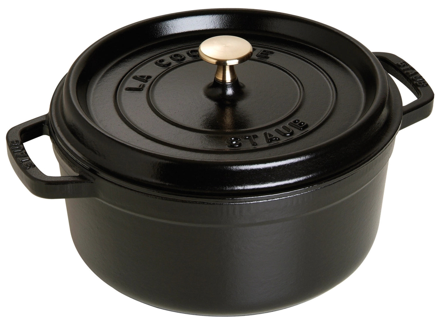 Runde Cocotte von Staub mit 2,2 l Volumen, perfekt für die Zubereitung und Präsentation köstlicher Speisen.