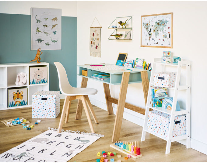 Stylische ZELLER Aufbewahrungsbox Dots in 33.5x33x32 cm, perfekt für die Aufbewahrung von Spielzeug, Kleidung und Accessoires.