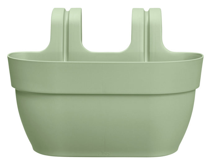 ELHO Balkonkasten Vibia Campana easy hanger medium in pistazien grün, ideal für Balkonpflanzen, stilvolles Design für den Außenbereich.