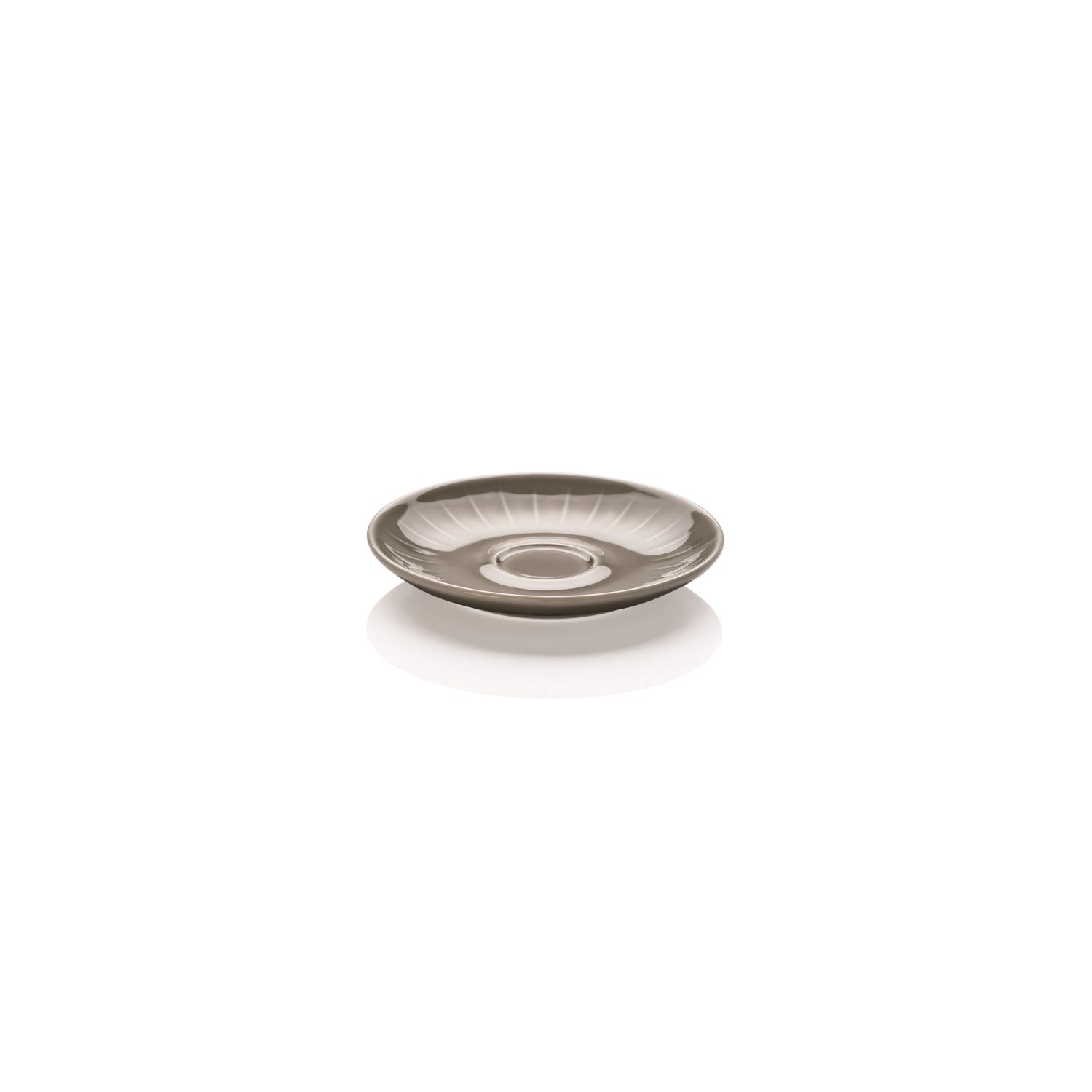 Elegante graue Untertasse Joyn von Rosenthal, Durchmesser 12,5 cm, perfekt für Espresso-Tassen, zeitloses Design für jeden Tisch.